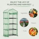 image 8 of Outsunny Mini Greenhouse 4-Tier Portable Plant House Shed w/ PE Cover, Green