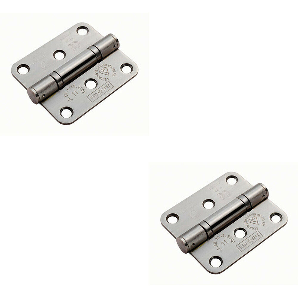 Loops 2x PAIR 76 x 67 x 2.5mm Ball Bearing Hinge Satin Stainless Steel Interior Door in Metallics