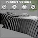 image 7 of VELVETIO Oscar Stripe Duvet Cover Set Reversible Polycotton Easy Care Beddings Blue | Teal | Super King