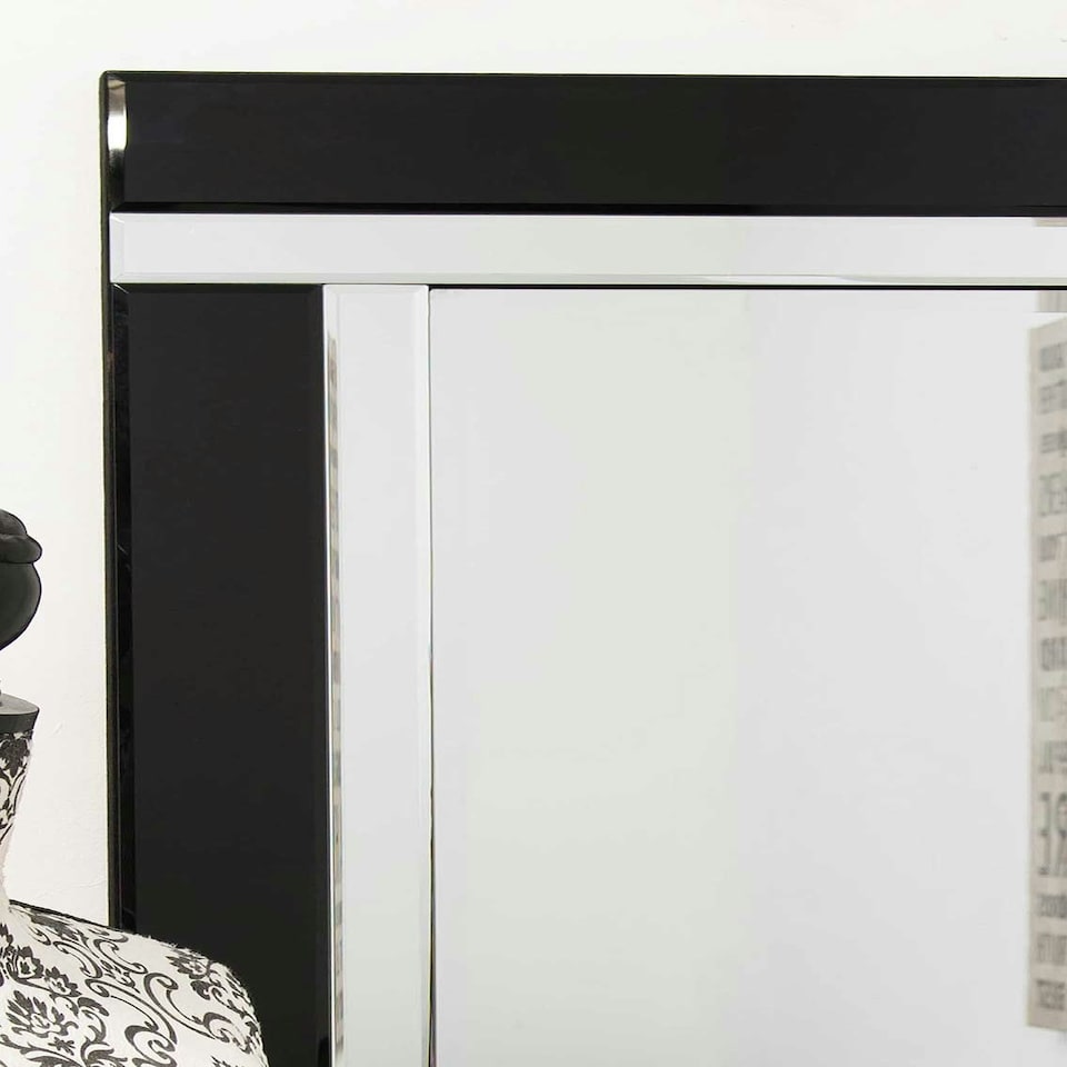 image 1 of Aston Black All Glass Dress Mirror 120 x 80 CM Black