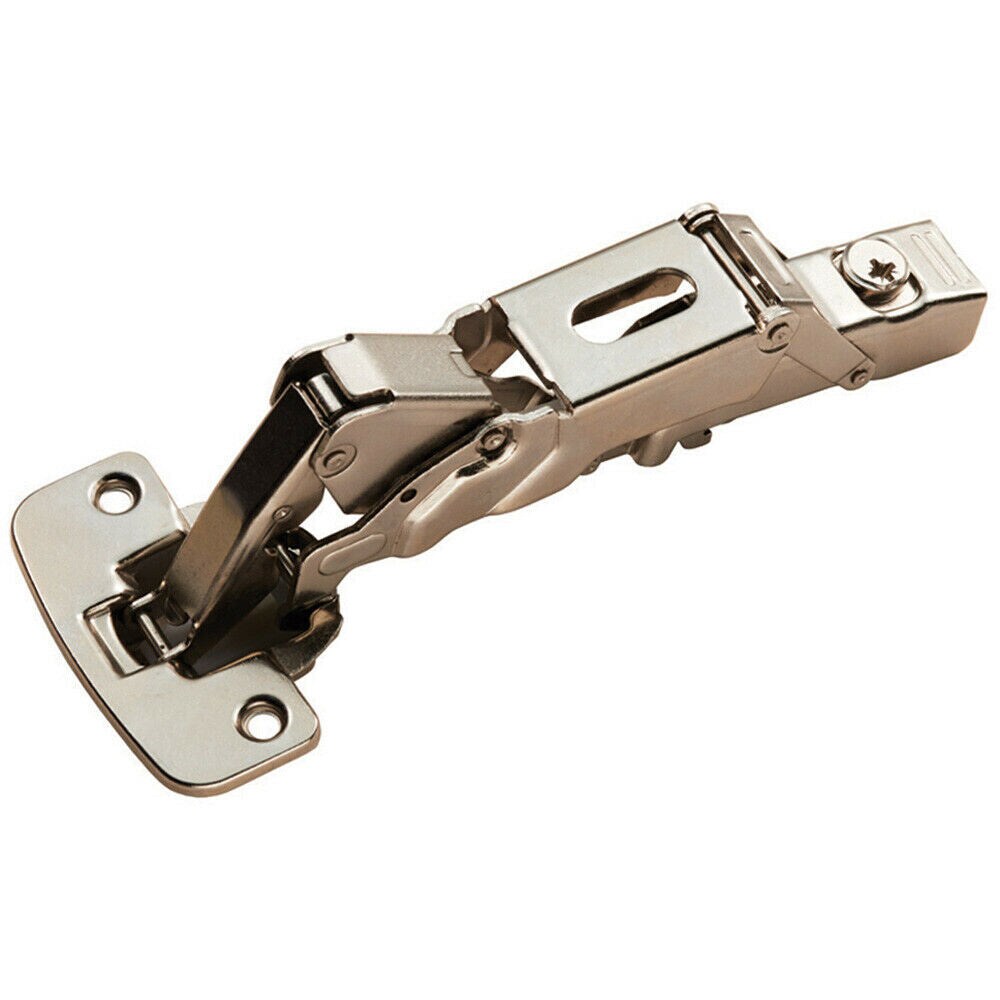 Loops Soft Close Cupboard Hinges 170 Degree Opening Angle Bright Nickel Plate in Metallics