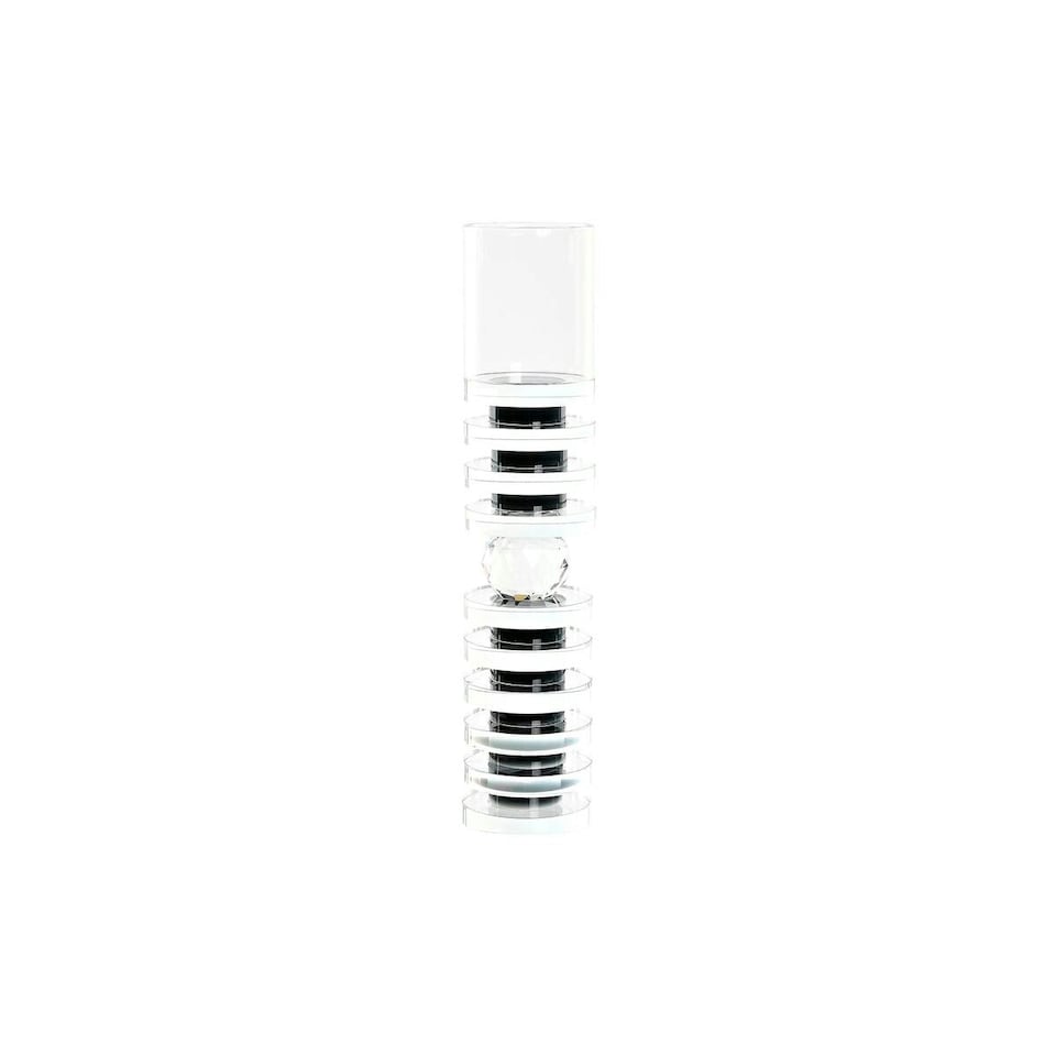 image 1 of Candleholder DKD Home Decor 6 x 6 x 28 cm Crystal Black Transparent N/A