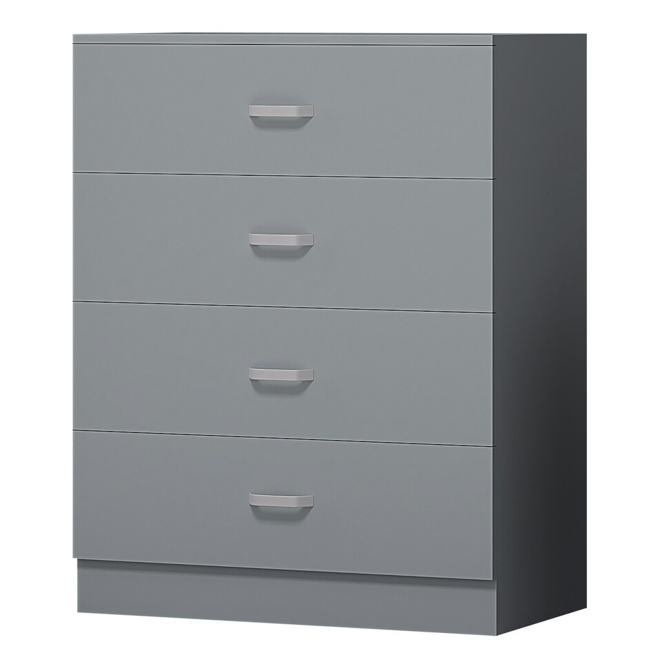 image 1 of FWStyle Tunis 3 Piece Bedroom Furniture Set - Matt Grey - Wardrobe + Chest + Bedside