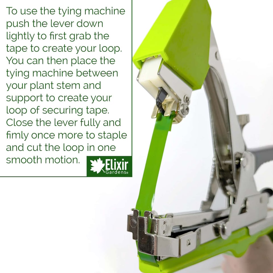 image 1 of Elixir Gardens Plant Tying Machine, Tape Colour BLUE. Full Kit with 20 Tapes & 10,000 Staples