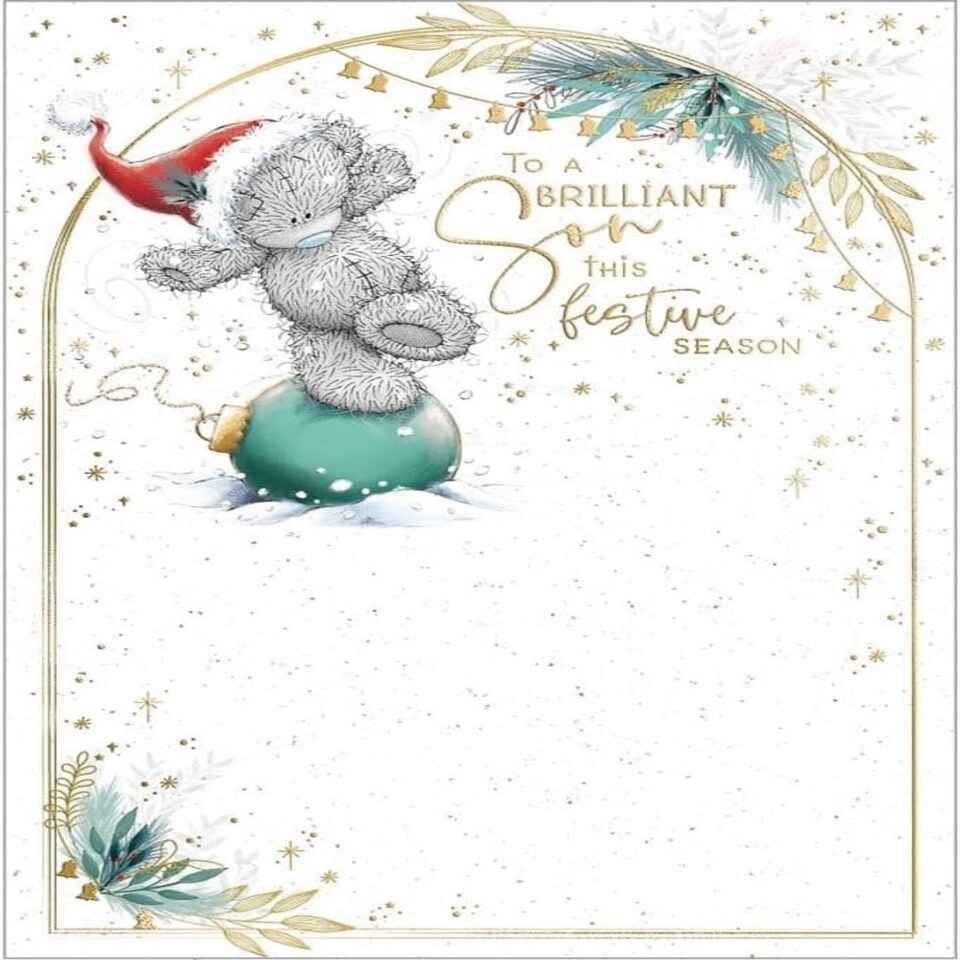 image 1 of Bear Dancing On Bauble Son Christmas Card