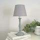 image 2 of ValueLights Sara Grey Wood Traditional Candle Stick Table Lamp with Tapered Lamp Shade