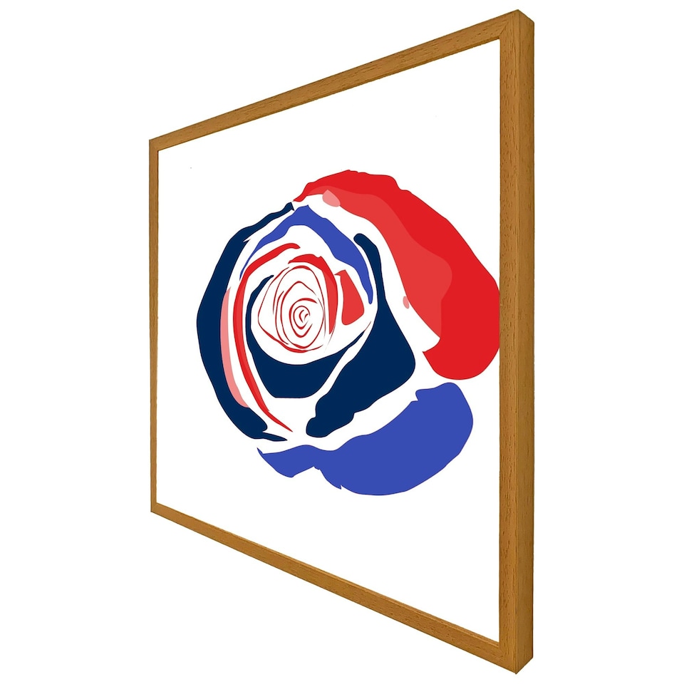 image 1 of Red & blue rose (Picutre Frame) Black | XL