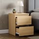 image 2 of Vida Designs Denver 2 Drawer Large Bedside Chest Cabinet Table Nightstand, Pine