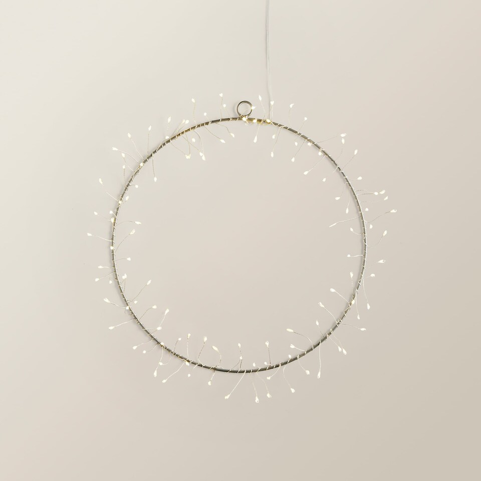 image 1 of ValueLights Christmas Firecracker Hoop White Outdoor Wall Light | White