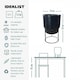 image 4 of IDEALIST Lite Smooth Style Black Round Indoor Planter on Metal Stand D24 H35 cm, 5.1 ltrs Cap.