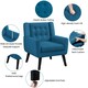 image 4 of Yaheetech Linen Fabric Accent Chair with Wood Legs Removable Cushion Blue | Navy Blue