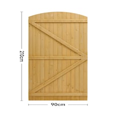 Living and Home Semi-Braced Arch Top Wooden Garden Gate, 90x210cm