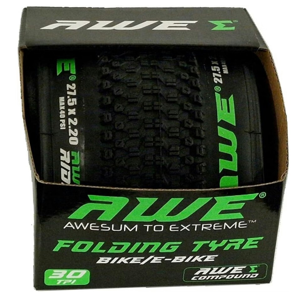 image 1 of AWE AWERide Bike/E-Bike Folding Tyre 27.5" x 2.20" MTB Tyre 30 TPI