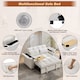 image 5 of FENCHILIN 2 Seater Pull Out Sofa Bed Loveseat Recliner with Hidden Table, Cup Holders, USB & Type-C Beige