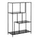 image 1 of Seaford Black Metal Asymmetrical Bookcase with 3 Black Shelves