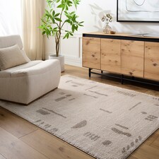 LIVABLISS Fossay Shaggy-Washable Modern High Pile Rug 200 x 275 cm | Beige Grey
