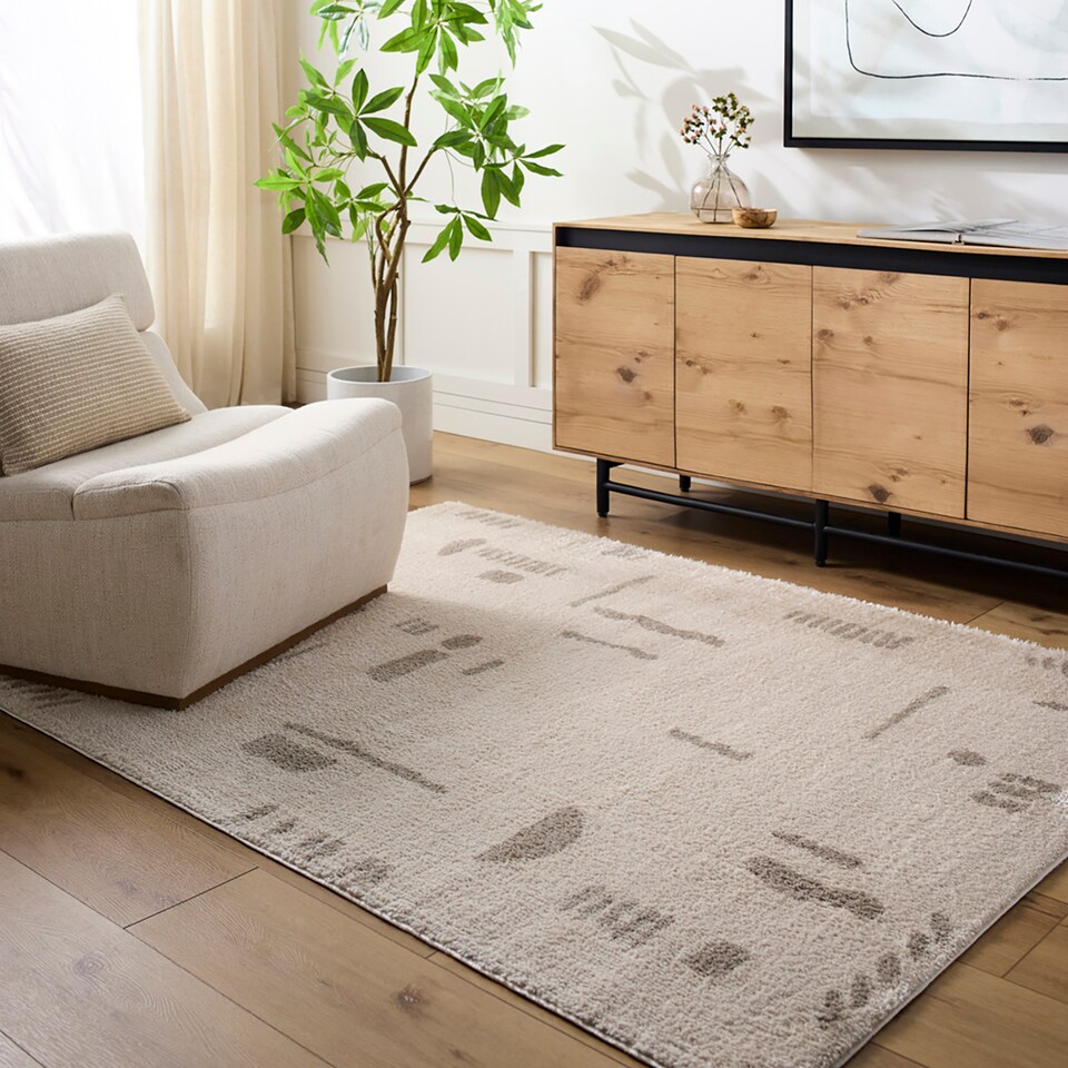 image 1 of LIVABLISS Fossay Shaggy-Washable Modern High Pile Rug 200 x 275 cm | Beige Grey