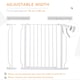 image 3 of PawHut Dog Gate Wide Stair Gate w/ Door Pressure Fit, 75-95W cm, White
