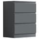 image 4 of FWStyle Carlton 3 Drawer Chest Of Drawers - Matt Dark Grey