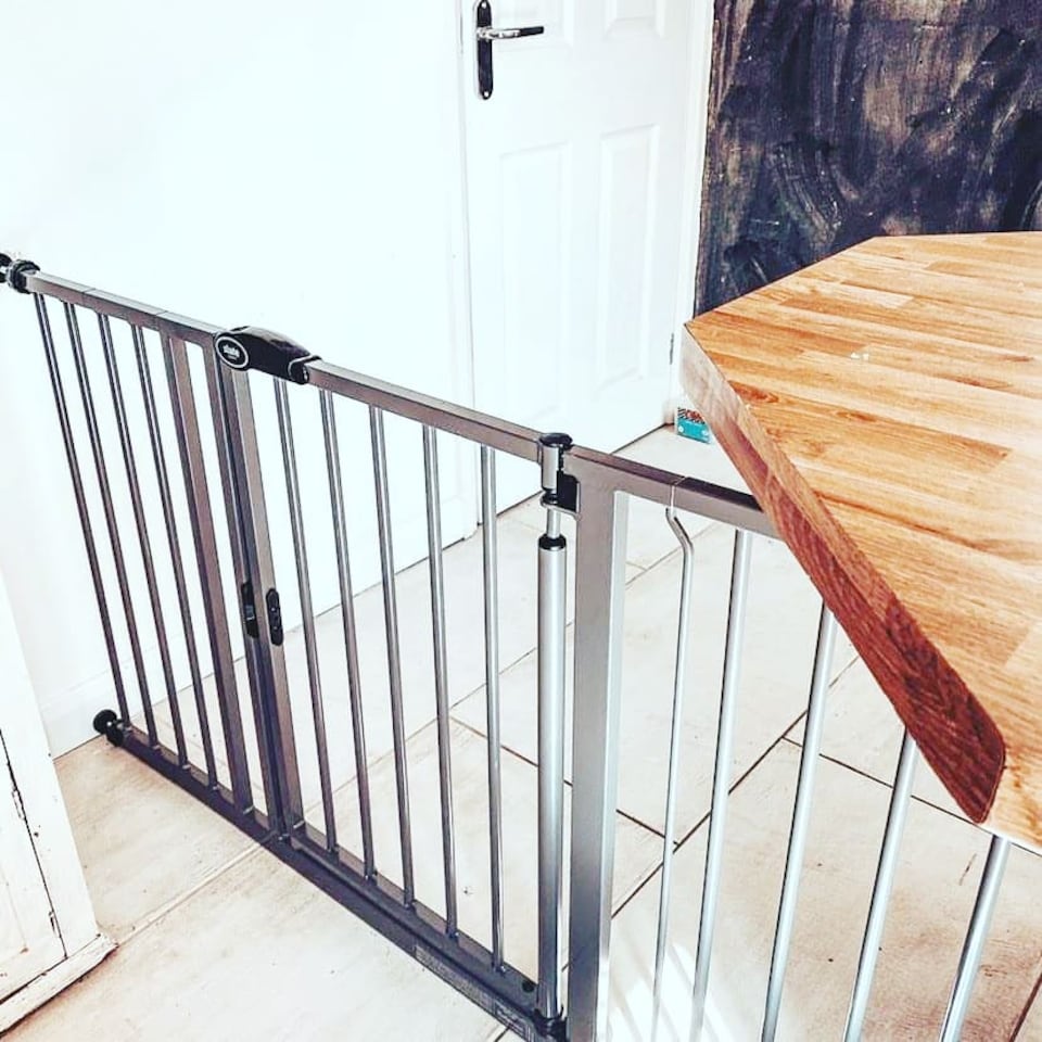 image 1 of Bettacare Auto Close Stair Gate, 68.5cm - 75cm, Slate Grey, Narrow, Narrow Pressure Fit Safety Gate, Baby Gate