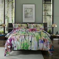 100% Cotton The Common Digital Print Duvet Cover Set Green | Multi | Double