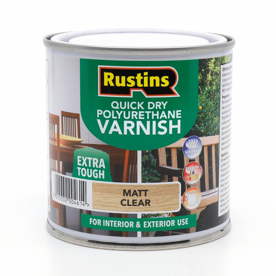 image 1 of Rustins Quick Drying Polyurethane Varnish Matt Clear 250ml | Clear | Clear | 250ml | 1