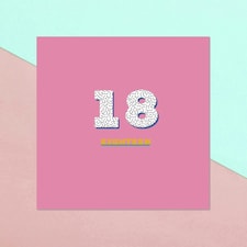 18th Birthday Square Greetings Card