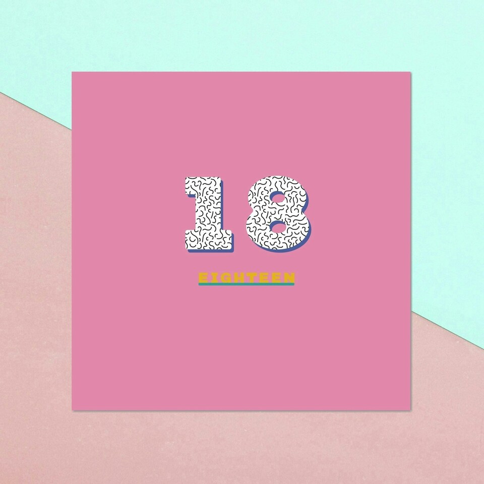 18th Birthday Square Greetings Card