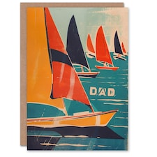 Sailboats Race Sailing Sea Fathers Day Dad Card