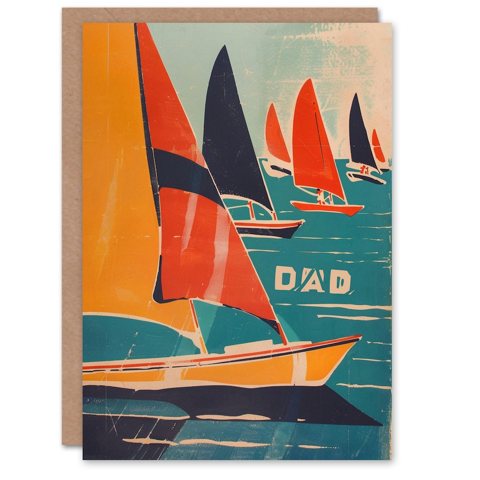 image 1 of Sailboats Race Sailing Sea Fathers Day Dad Card