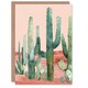 image 1 of Greeting Card Saguaro Cactus Pink Mexican Desert Landscape Farewell