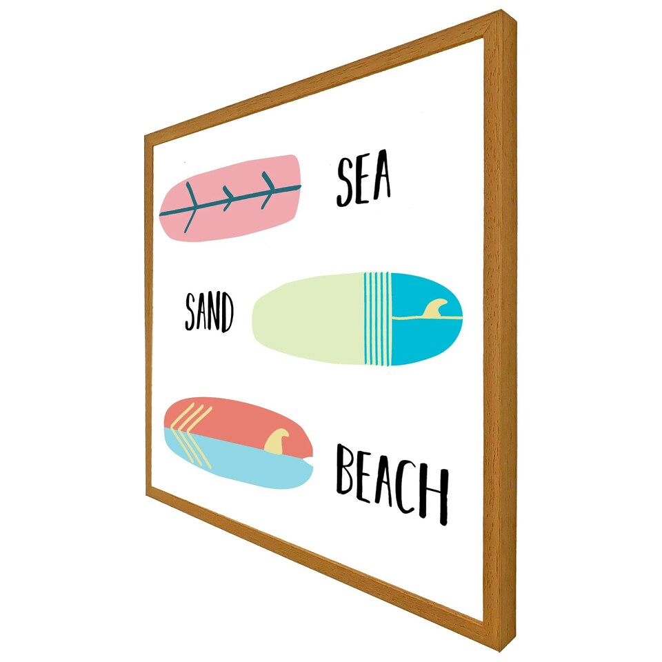 image 1 of Sea, sand, surf, beach (Picture Frame) Grey | S