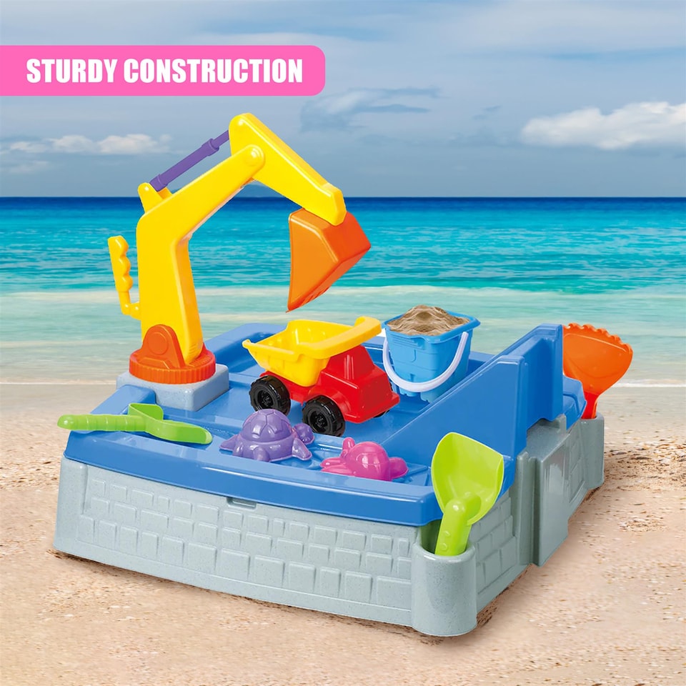 image 1 of The Magic Toy Shop Sand and Water Play Table Outdoor Kids Sandbox Activity Set