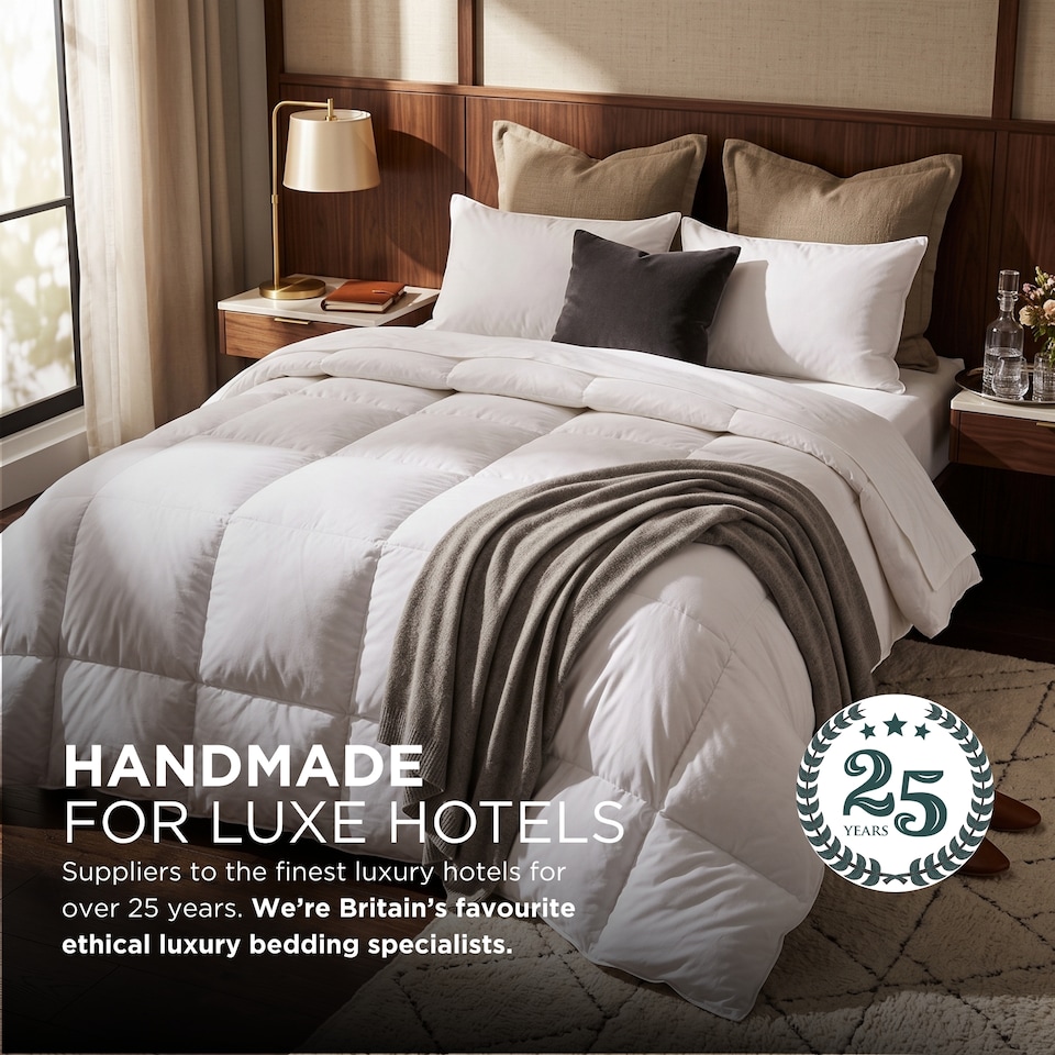 image 1 of Homescapes Luxury Like Down Super Microfibre All Seasons 13.5 Tog Duvet, Super King | White | Super King