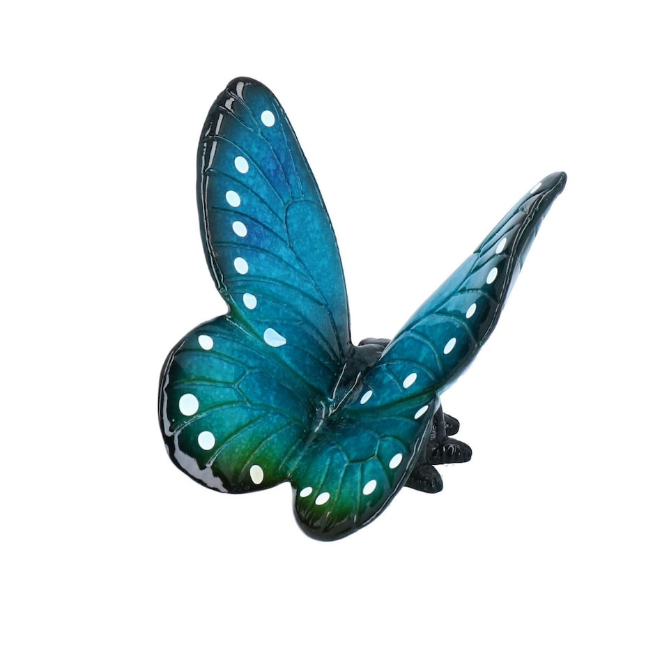 image 1 of Blue Butterfly Resin Wall Mount Shed Sculpture Statue Ornament House Garden