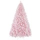 image 1 of Yaheetech  228 cm Tall Flocked Artificial Christmas Tree with Foldable Stand Pink