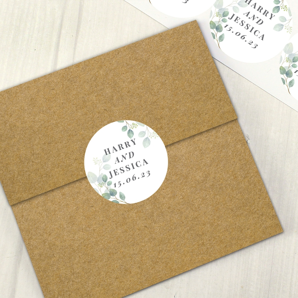 image 1 of Personalised Botanical Free Text Sticker Set