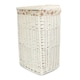 image 3 of Small Corner White Wash Laundry Basket with a Garden Rose Lining Multi | Garden Rose