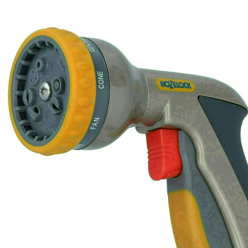 image 1 of Hozelock Multi Plus Spray Gun Water Hose Pipe 8 Function Metal & Fittings