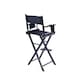 image 9 of Professional Black Wooden Folding Director Makeup Chair with 2 Storage Pouches | Black