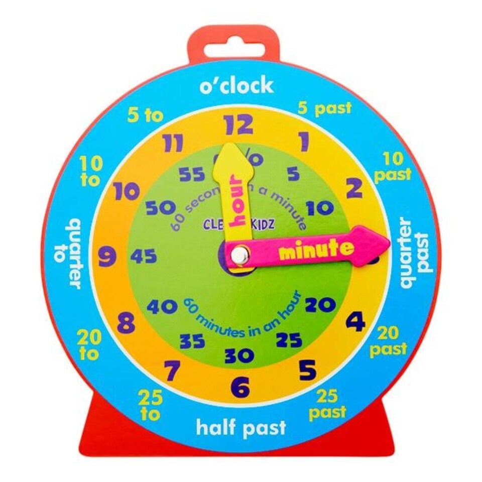 image 1 of Educational Learning Time 23cm Magnetic Clever Clock by Clever Kidz