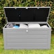 image 5 of Olsen & Smith Large 680L Weatherproof Outdoor Sit On Wood Effect Plastic Garden Bench Storage Box Chest Container Furniture Brown Brown | Brown
