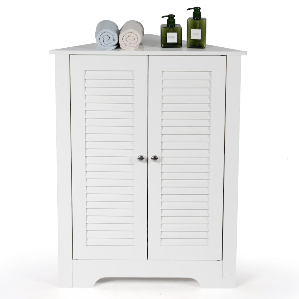 image 1 of COSTWAY Corner Bathroom Storage Cabinet Display Unit