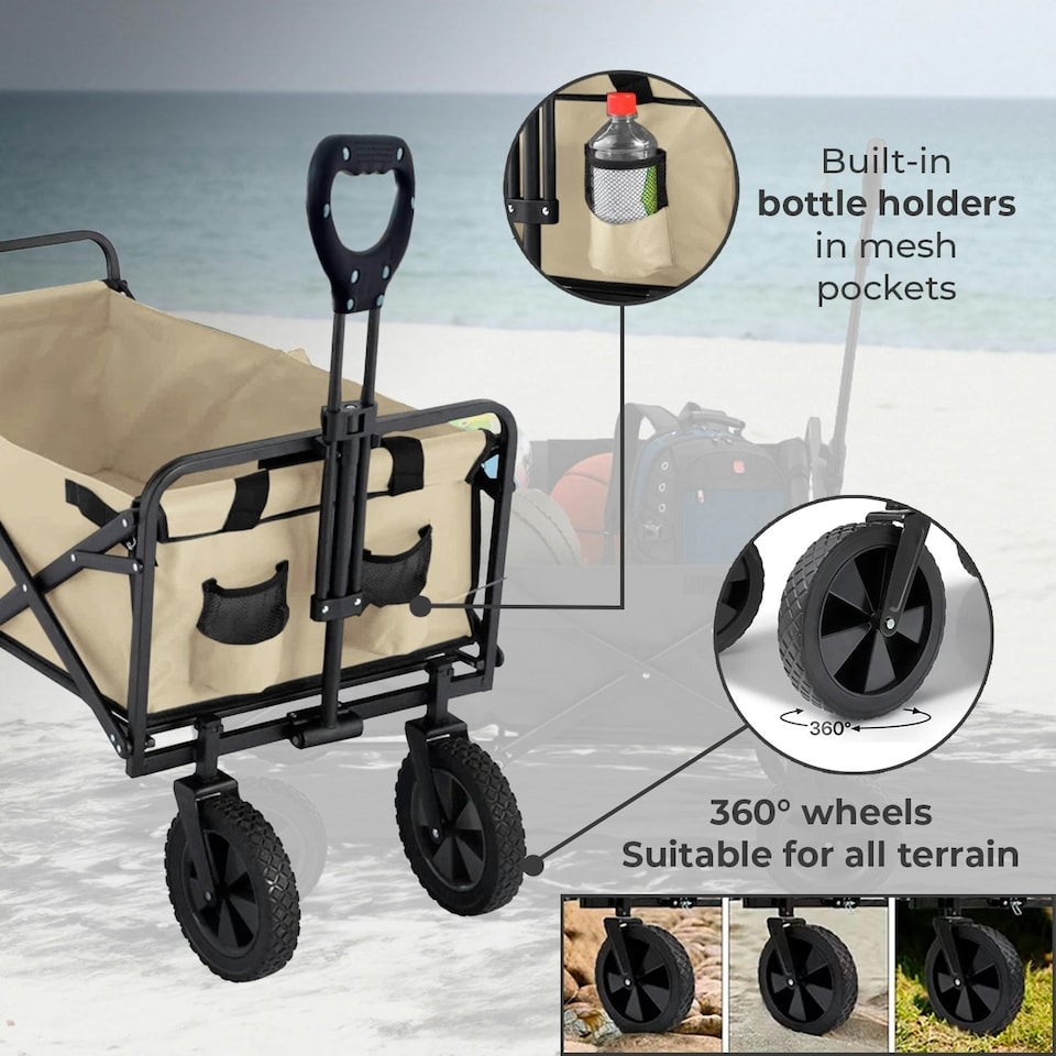 image 1 of Neo Foldable Collapsible Garden Festival Cart - Natural