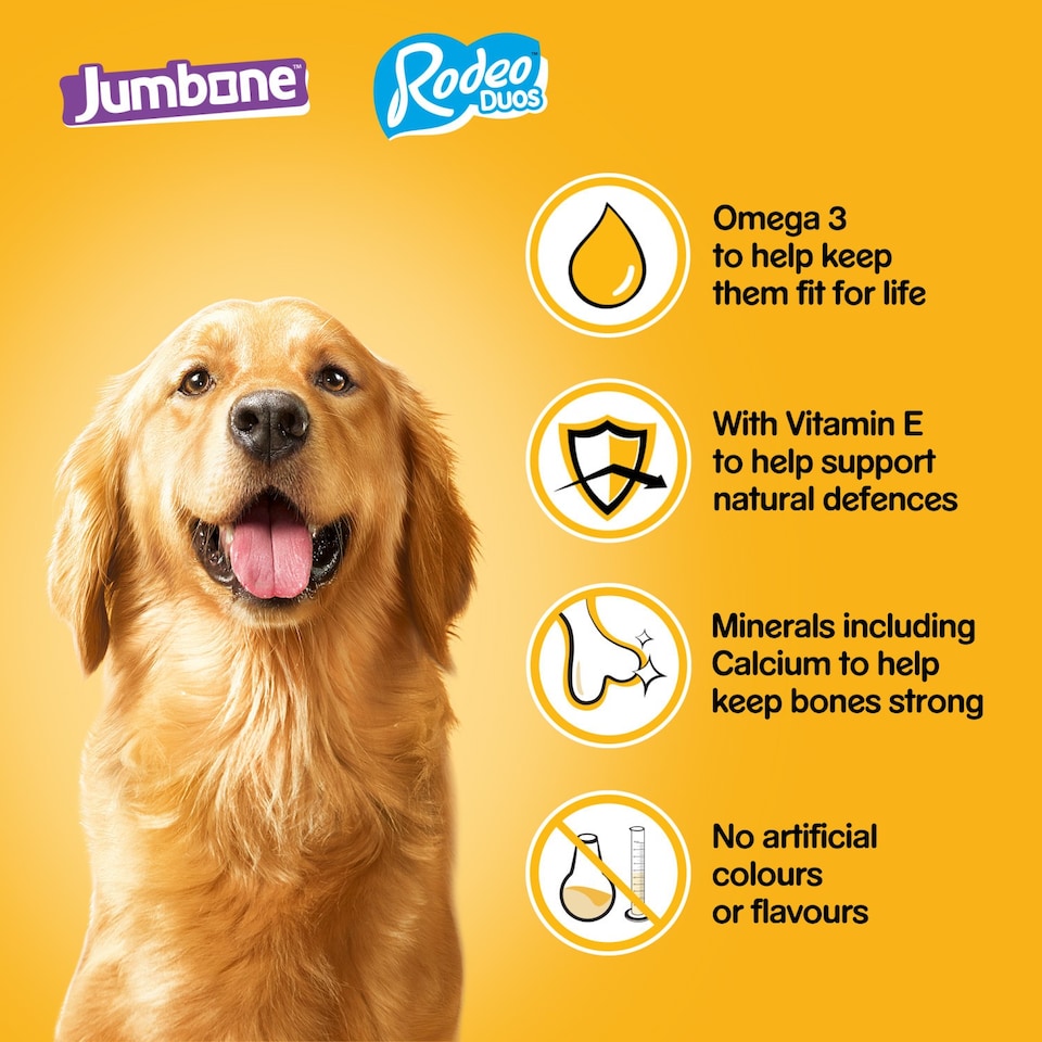 image 1 of Pedigree Rodeo Duos & Jumbone Mixed Dog Treats Mega Box 780g Dog Chews Gift