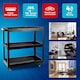image 3 of Heavy Duty Tool Storage Trolley 3 Tier Wheel Cart for Garage, Workshop & DIY Projects Black