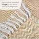 image 4 of Large Cotton Chevron Herringbone Sofa Throw Blanket - 150 x 200cm | Yellow | Mustard | One Size | 1