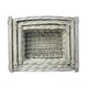 image 4 of Set of 3 Antique Wash Wooden Handled Wicker Storage Basket Grey