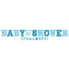 Amscan Its A Boy Letters Baby Shower Banner - Blue/White - One Size