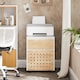 image 5 of SoBuy Mobile File Cabinet Printer Stand with 2 Drawers, White & Natural Wood, 17.7x17.7x23.2 inches, 19 kg - ASK06-WN